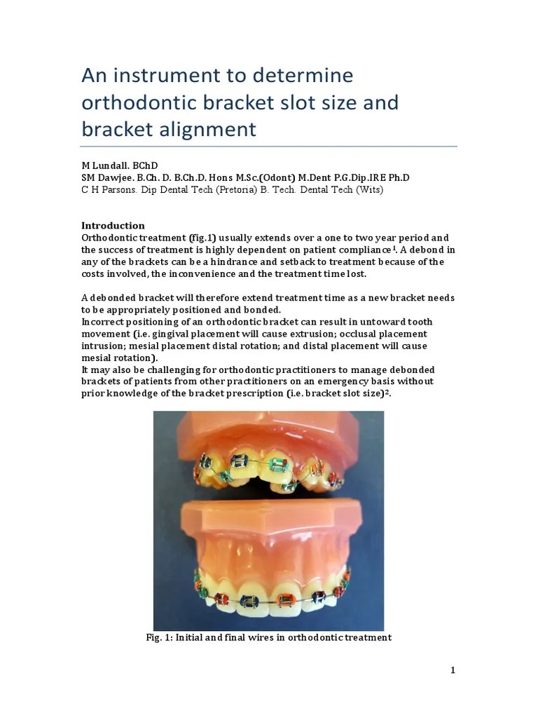 An Instrument to Determine Orthodontic Bracket Slot Size