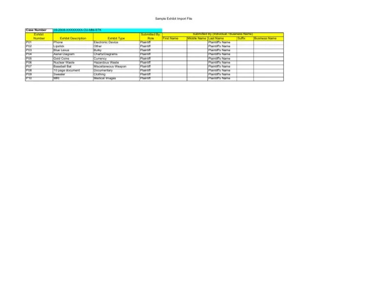 Download them for free in ai or eps format. Exhibit List Template