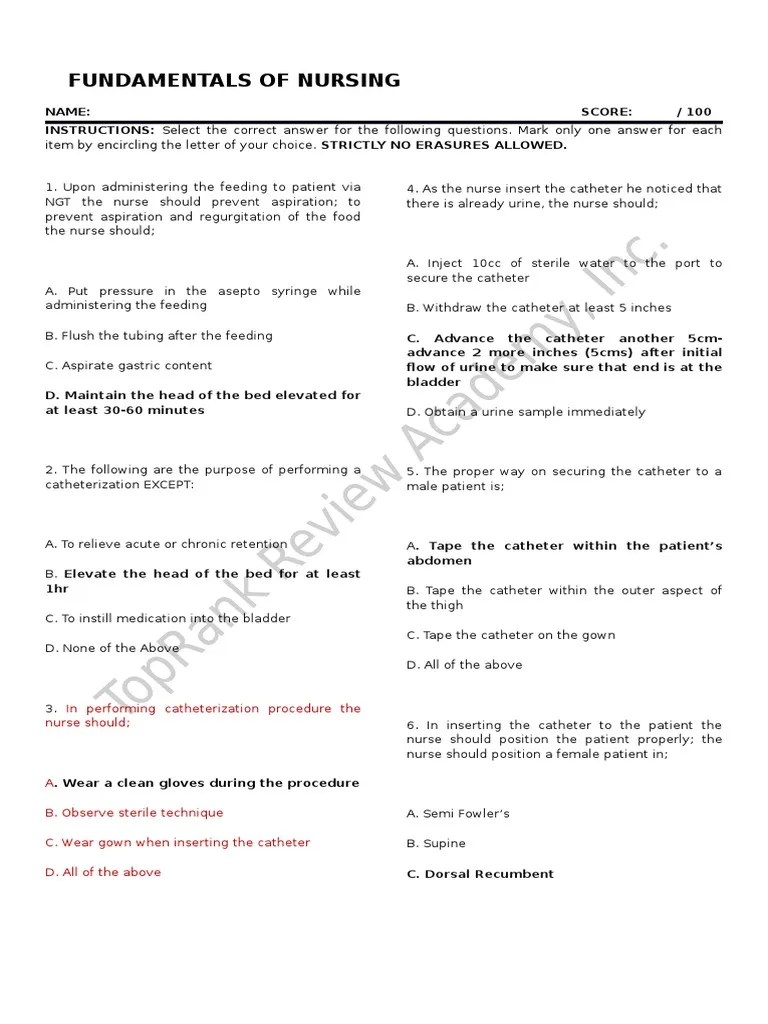 Answer Keys | PDF | Injection (Medicine) | Physical Examination