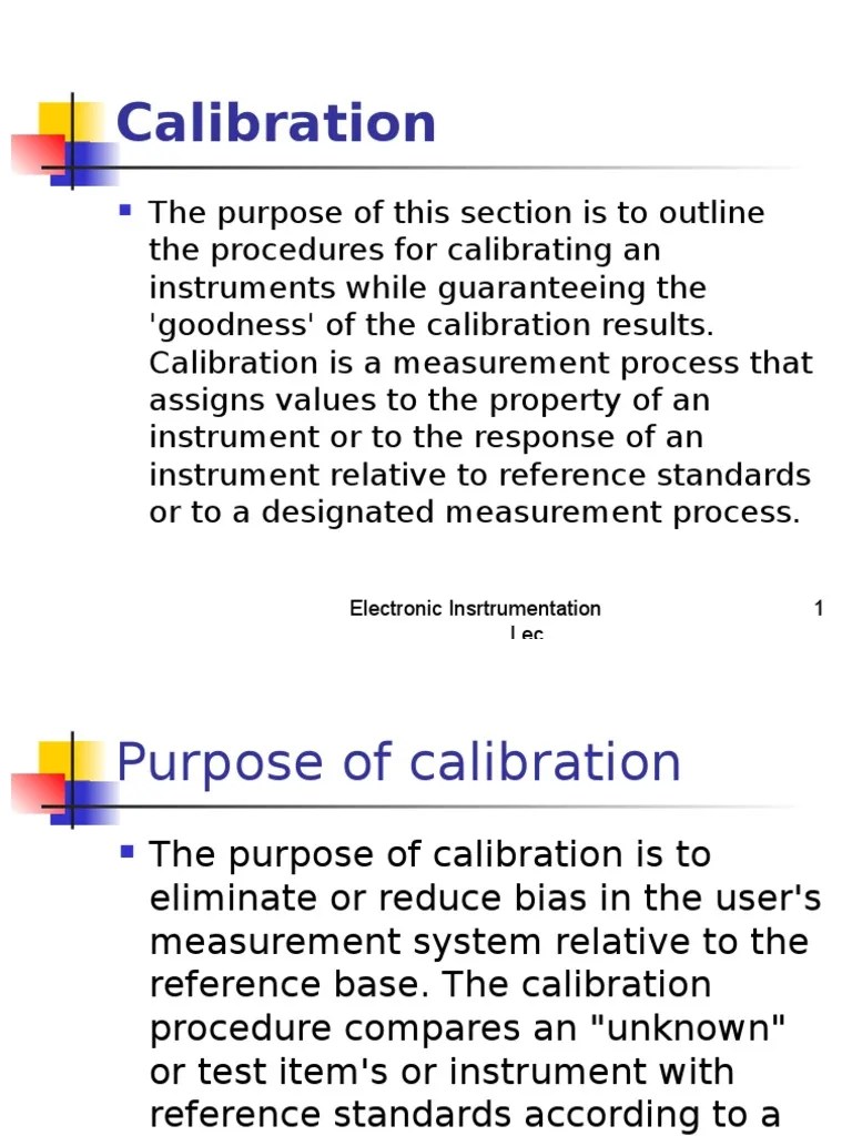 7 Calibration Instrumentation Calibration
