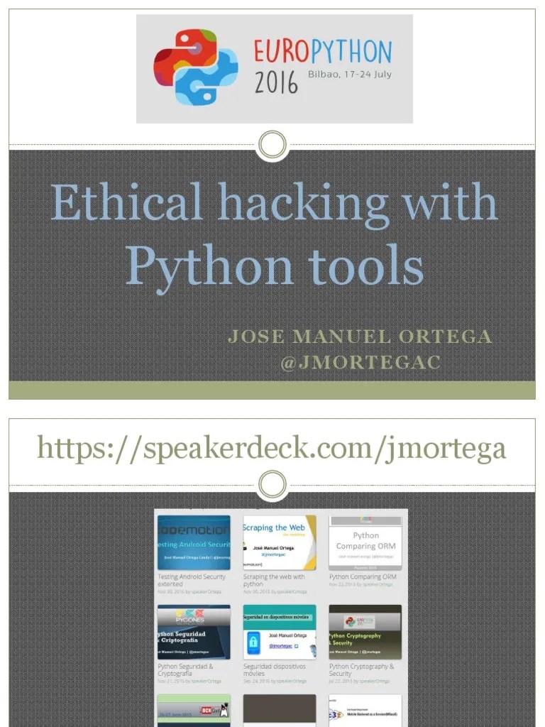 Ethical Hacking With Python Tools Computer Network Security