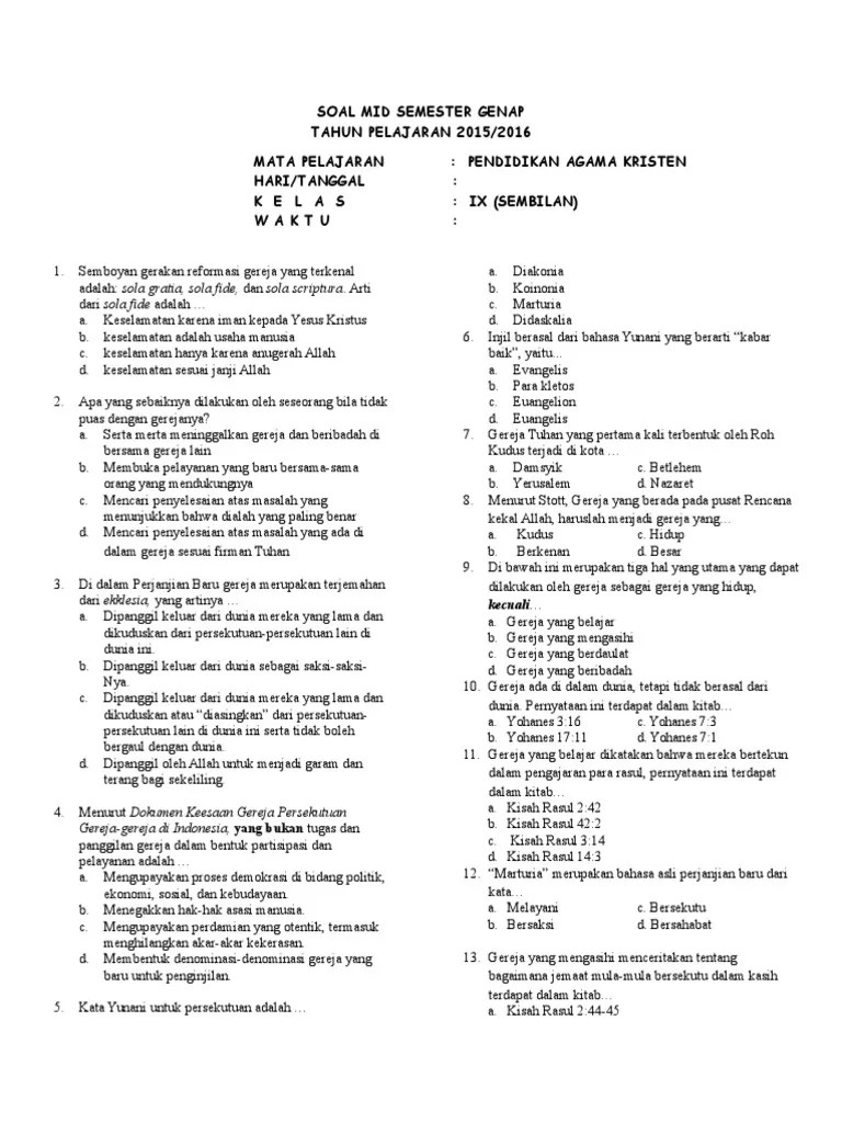 Soal Kristen | PDF