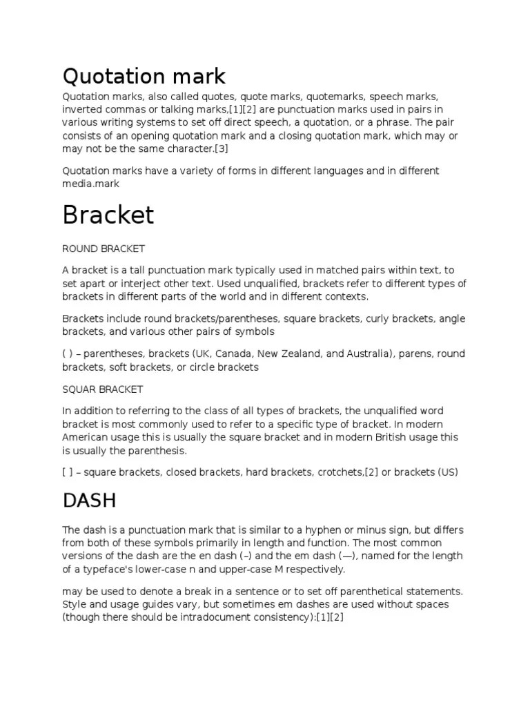 Bracket Quotation Mark PDF Bracket Quotation Mark