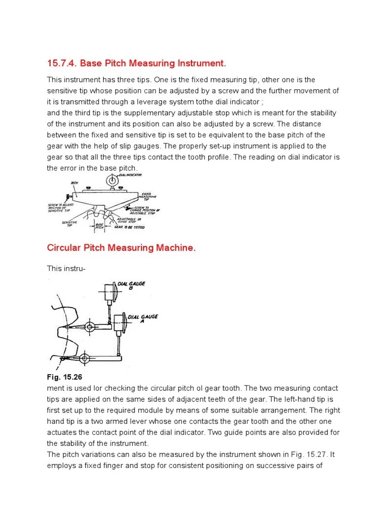 Gear Measurement Gear Mechanical Engineering