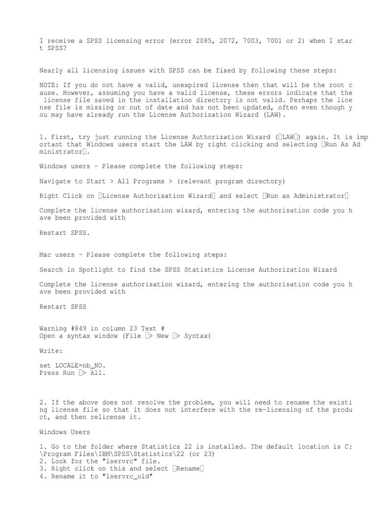 Cara Mengatasi Error Licence SPSS 22 Spss Computing Platforms