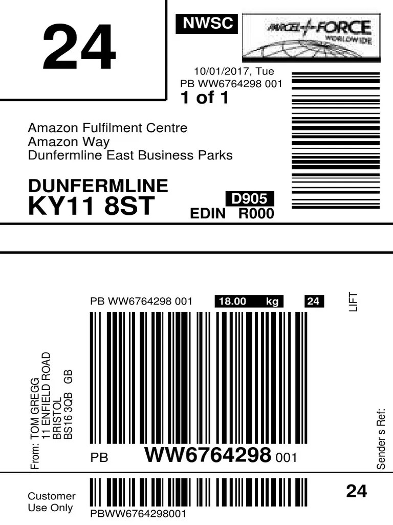 KY11 8ST Amazon Fulfilment Centre Amazon Way Dunfermline East Business