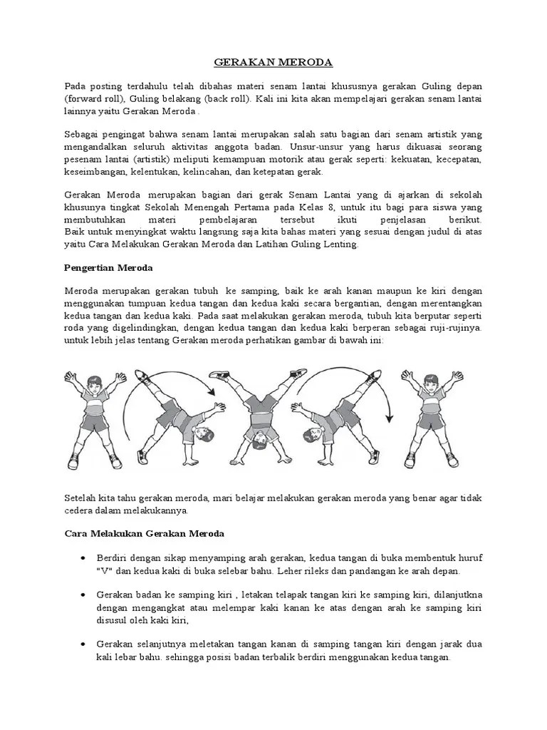 Gerakan Guling Depan Guling Belakang Dan Meroda Adalah Bentuk Gerakan Senam