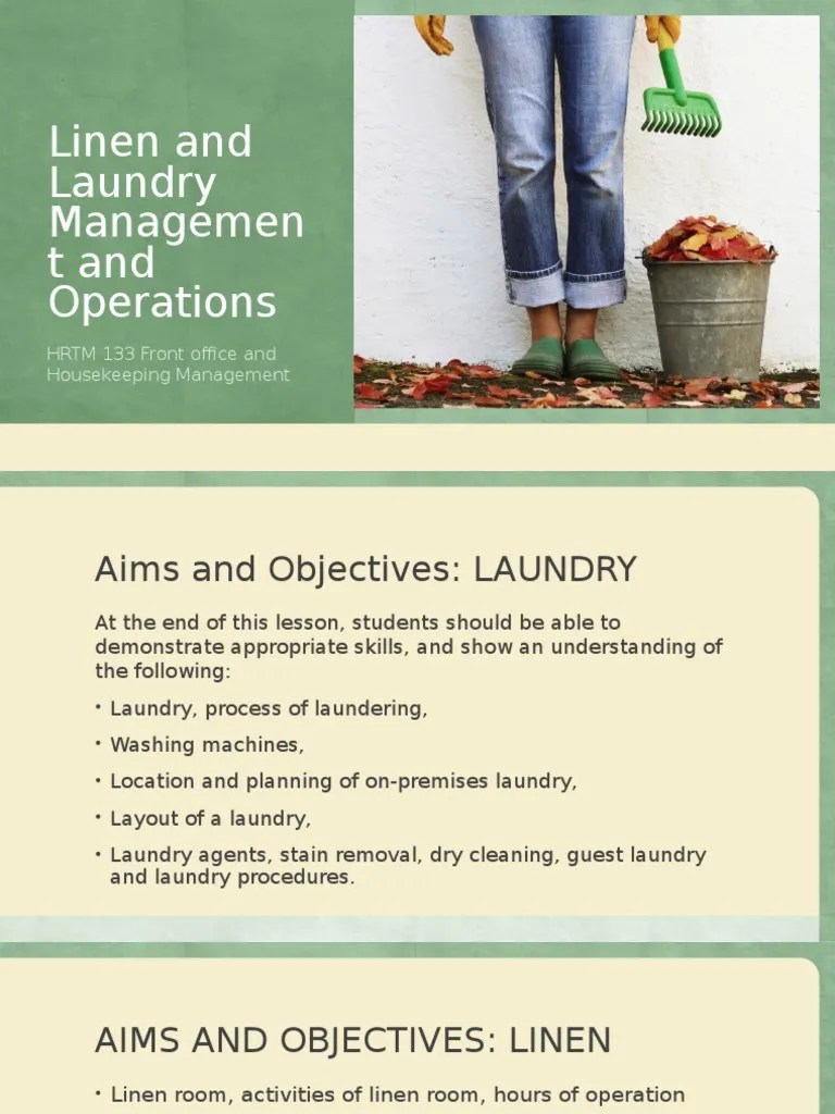 Linen and Laundry Management and Operations