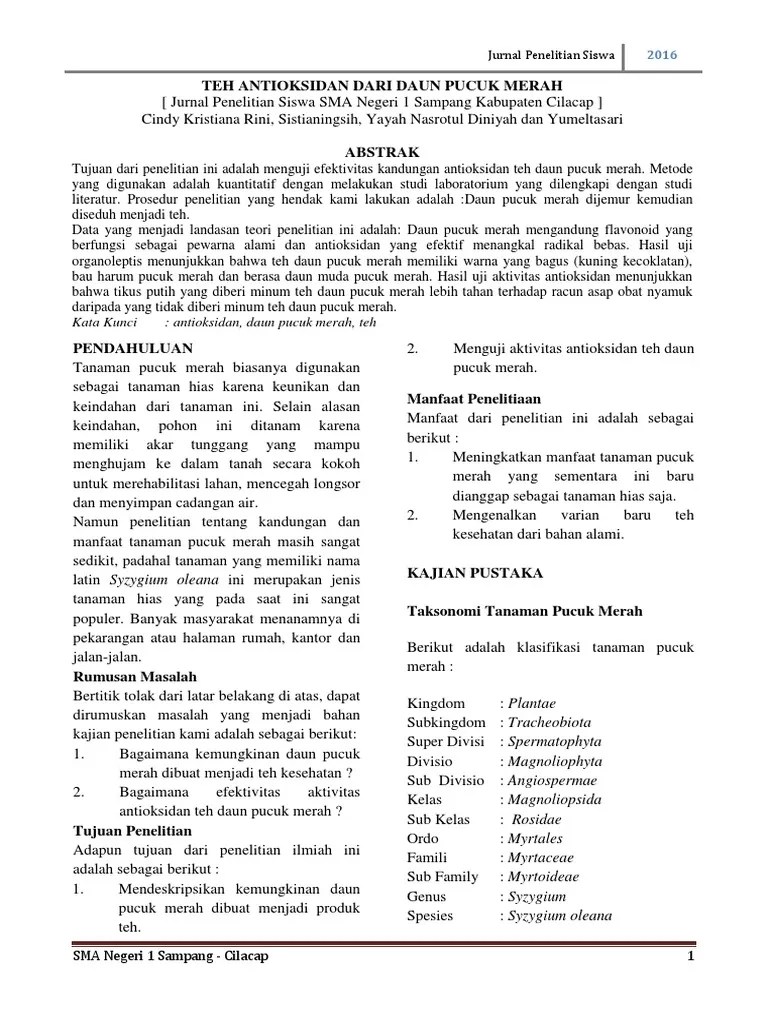 Teh Antioksidan Dari Daun Pucuk Merah | PDF