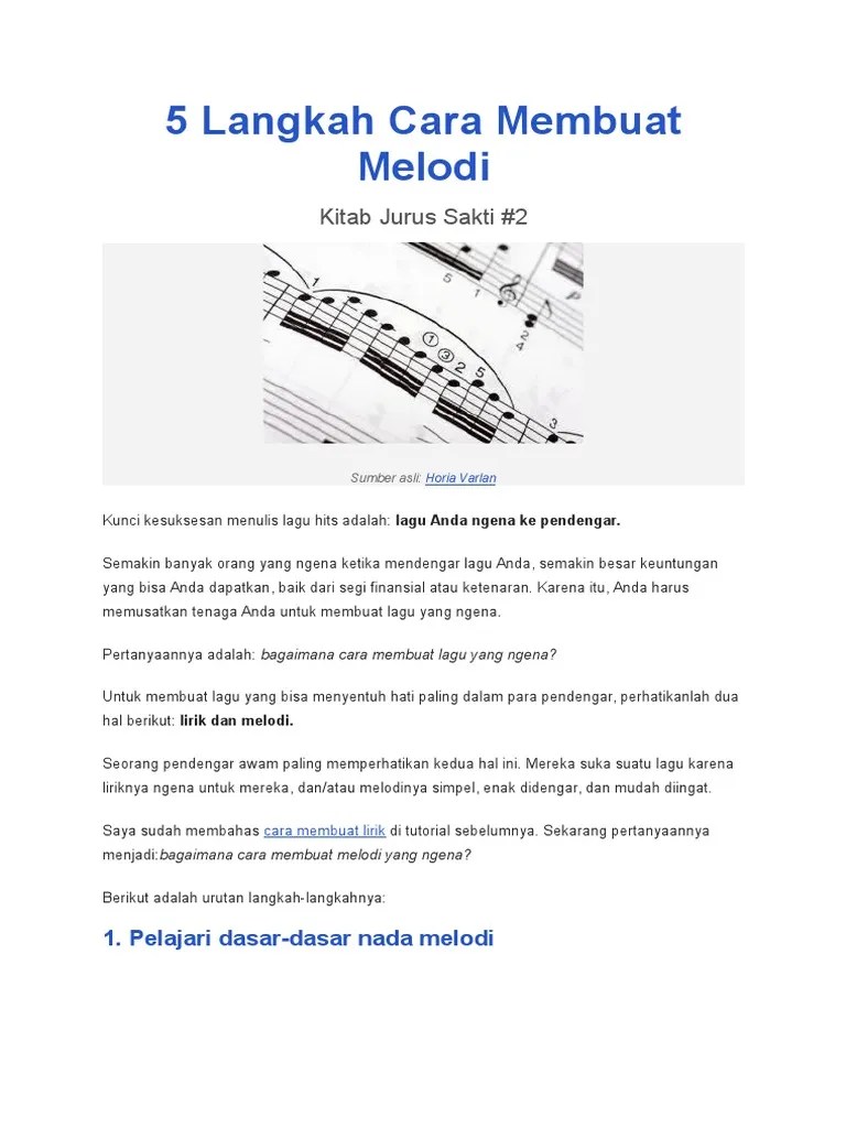 5 Langkah Cara Membuat Melodi | PDF
