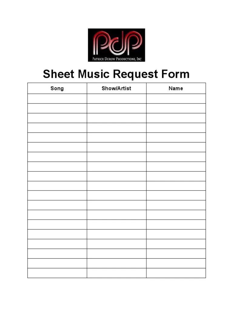 Song Music Request Form PDP PDF