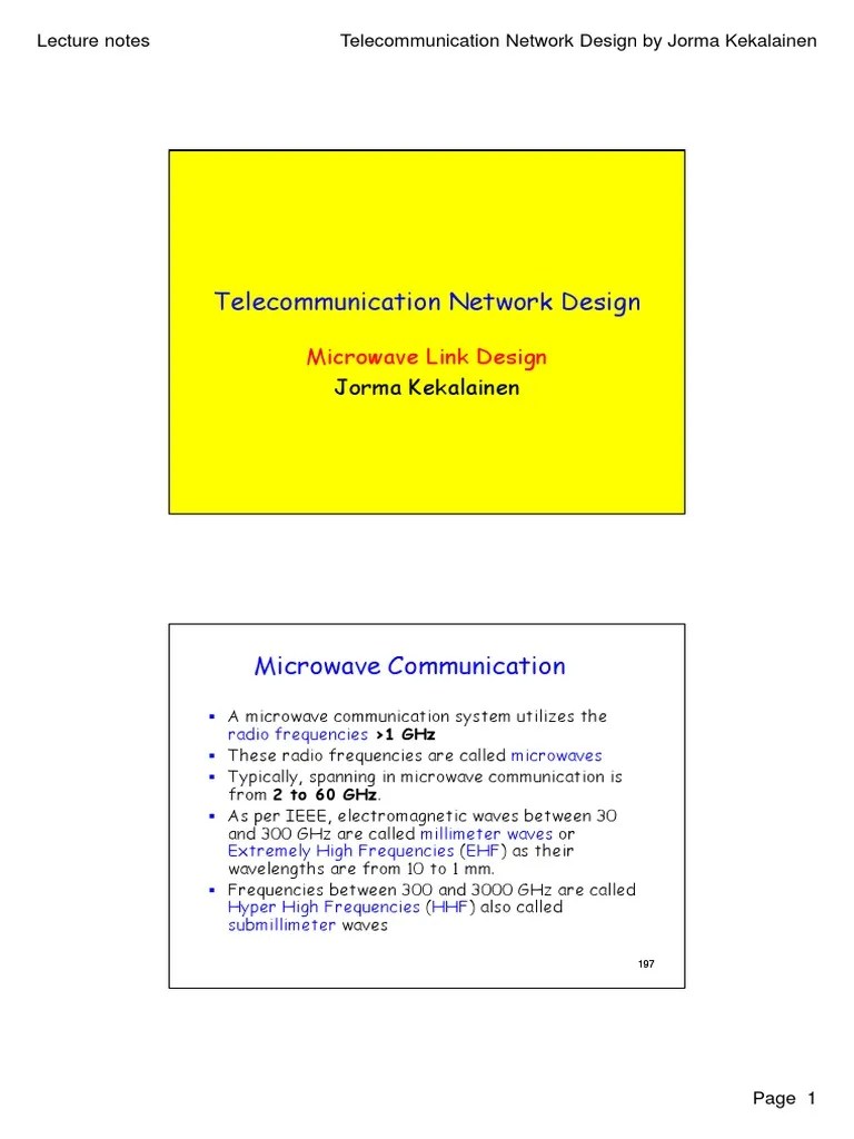 Network Design Microwave Link Design Radio