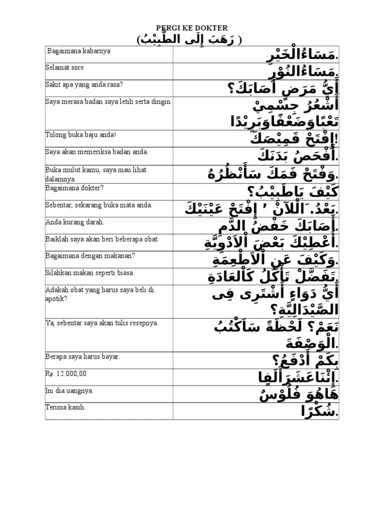 Bahasa Arab 5 (Pergi Ke Dokter) | PDF