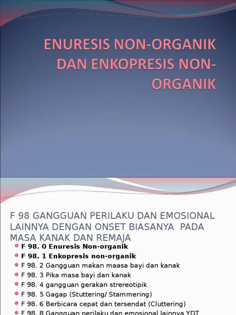 Enuresis Non-Organik Dan Enkopresis Non-Organik | PDF