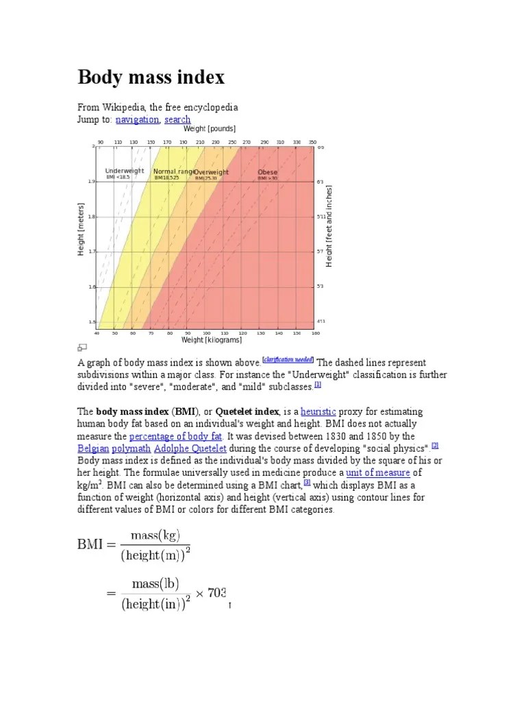 Body Mass Index PDF Body Mass Index Body Shape