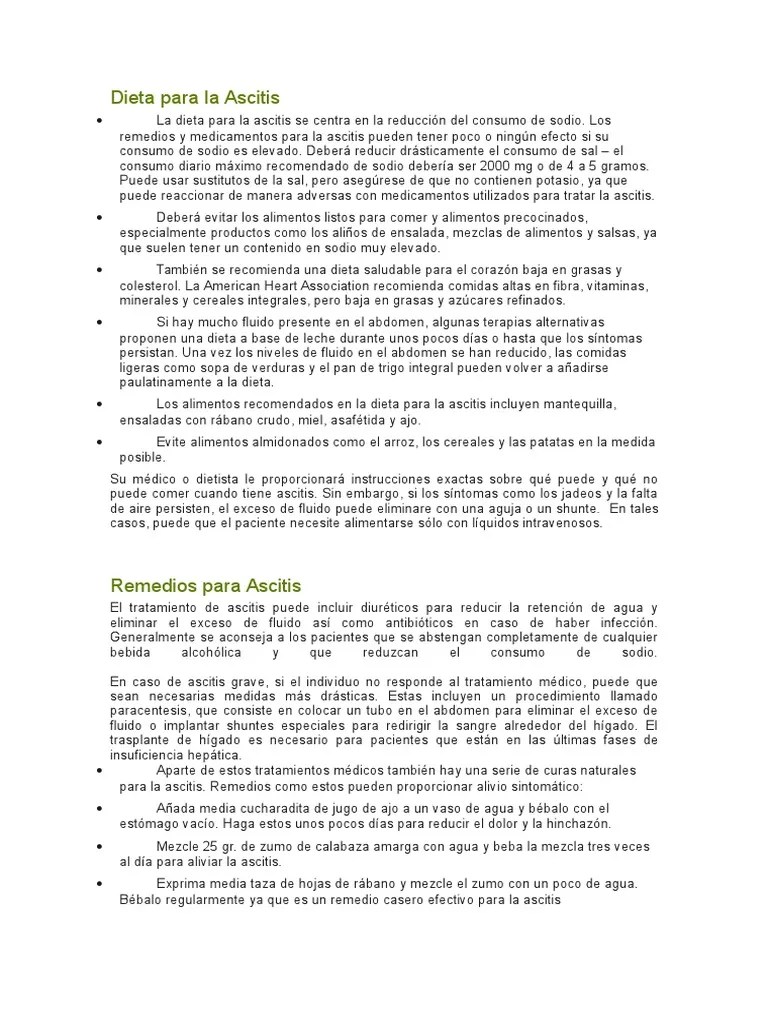 Dieta Para La Ascitis Dieta Insuficiencia cardíaca