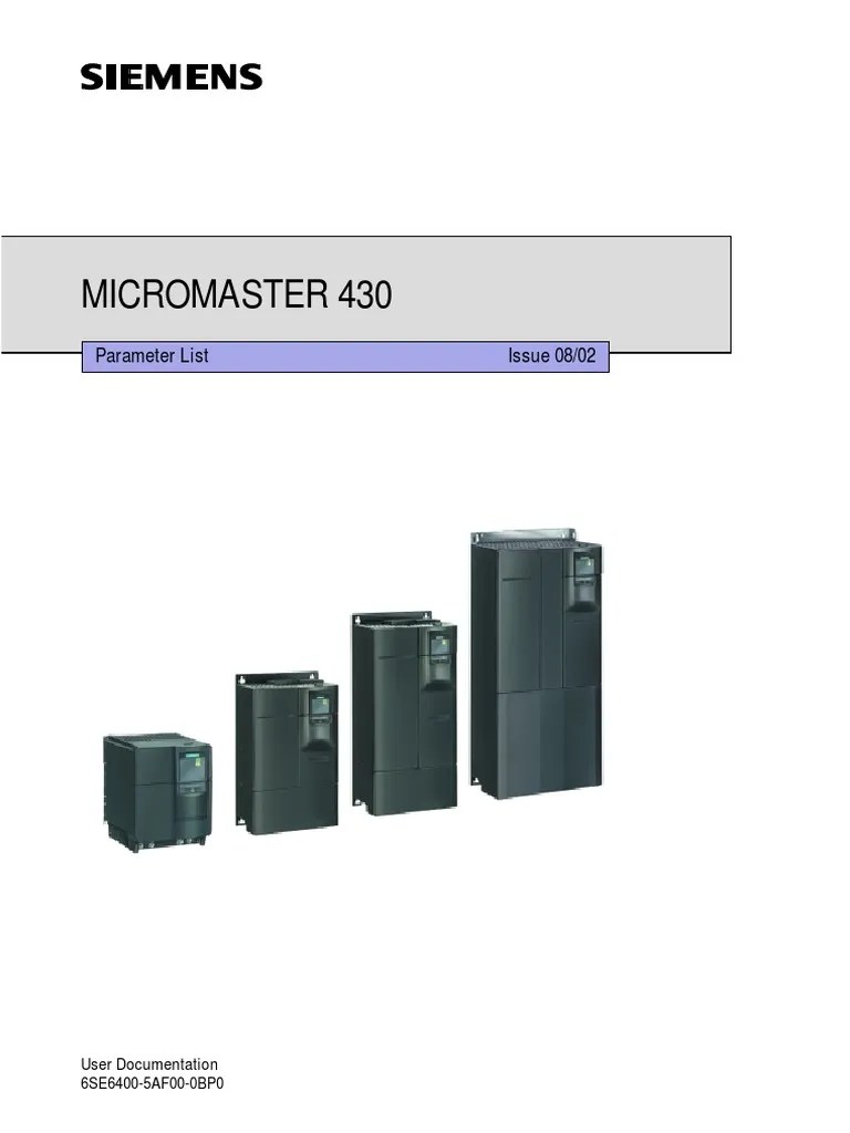 Micromaster MM430 Drive Manual | PDF | Electrical Engineering