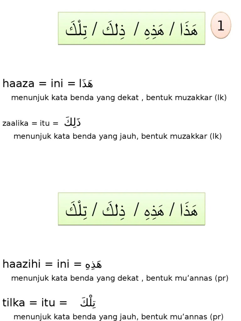 Bahasa Arab Hadza Artinya