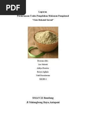 Laporan Perencanaan Usaha Pengolahan Makanan Fungsional | PDF