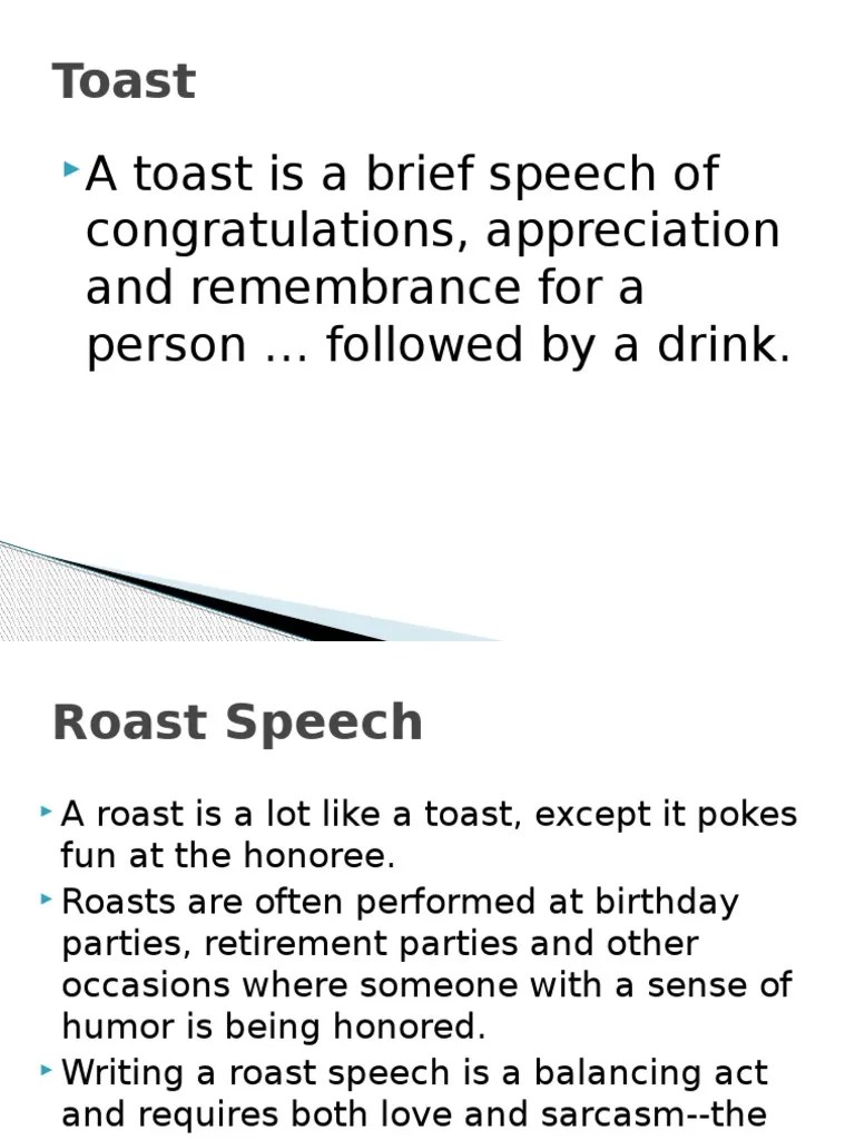 Roast Speech Goodwill (Accounting) Psychological Concepts