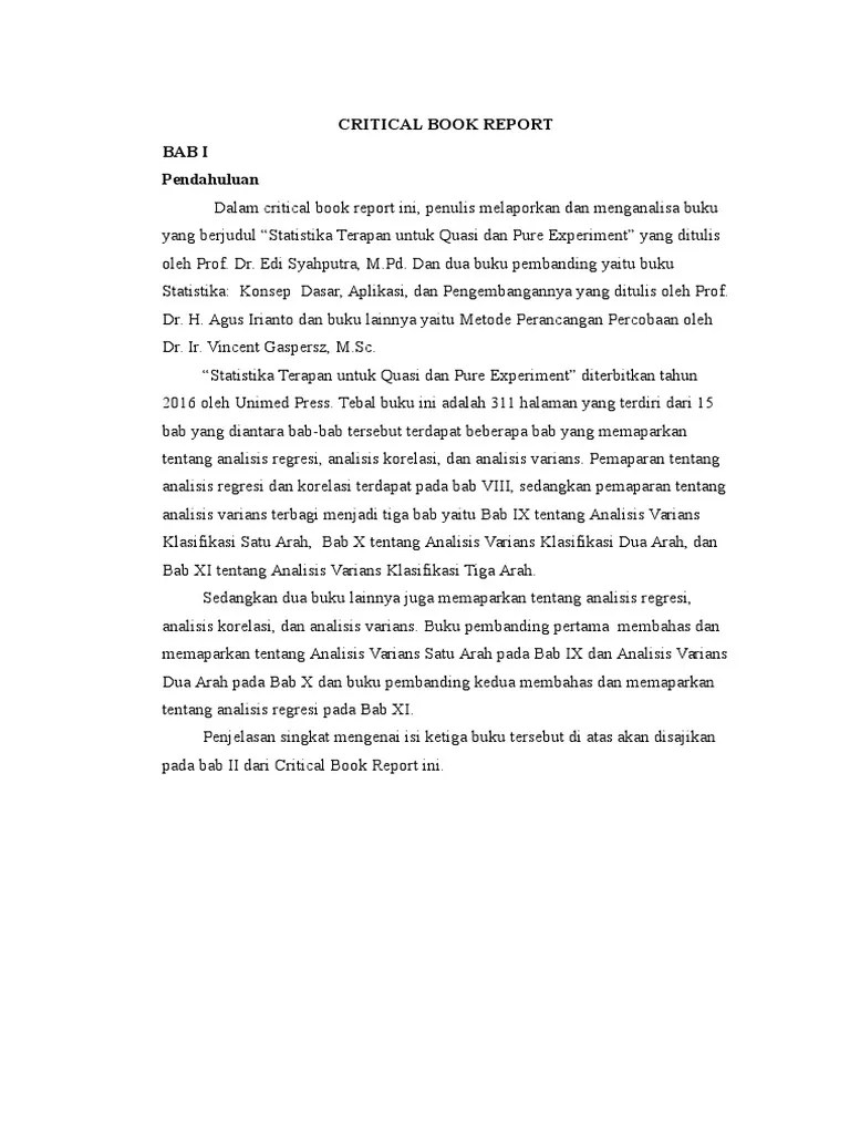 Contoh Critical Book Report PDF