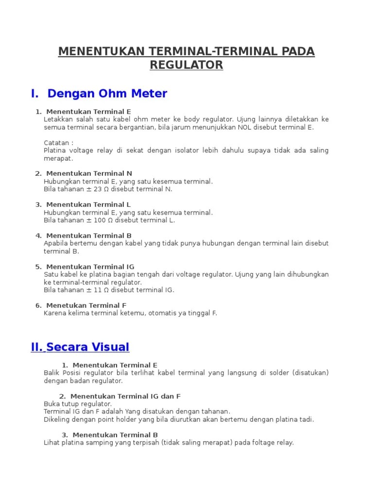 Menentukan Terminal Regulator