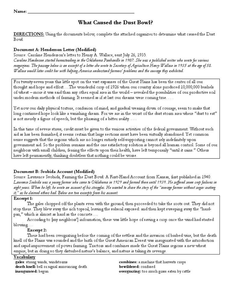 What Caused The Dust Bowl | PDF | Dust Bowl | Drought