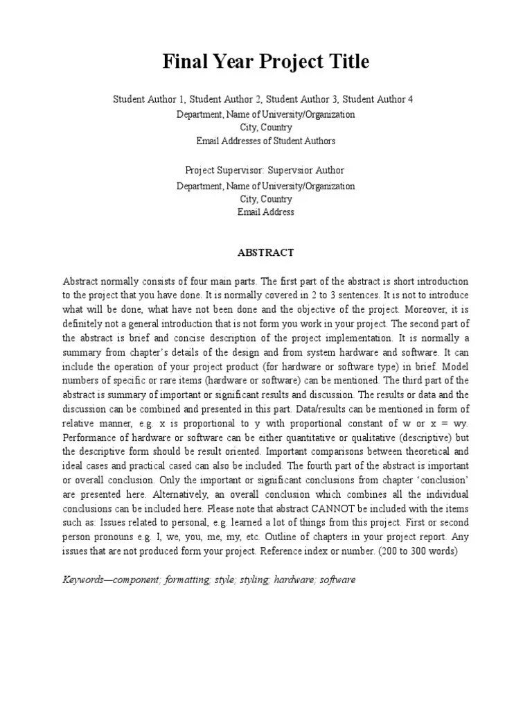 Abstract Book Format (2) Abstract (Summary)