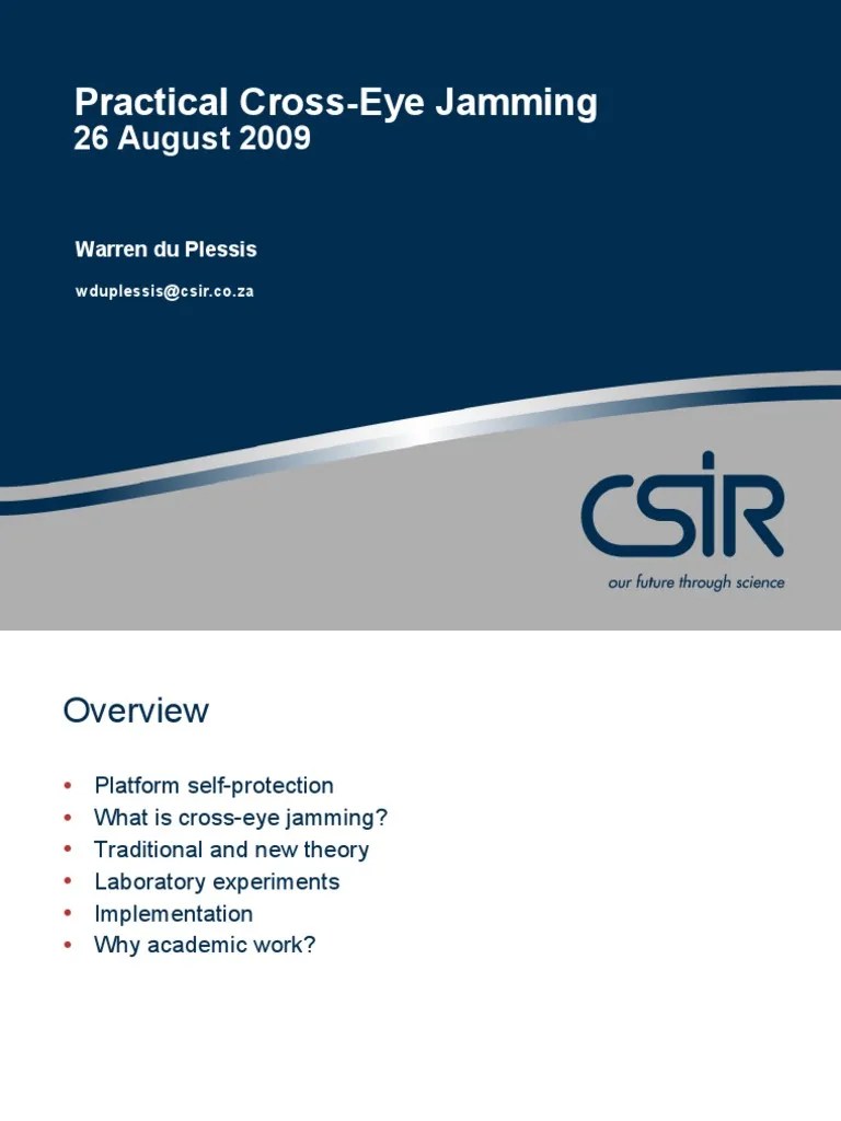 Practical CrossEye Jamming 26 August 2009 PDF Radio Technology