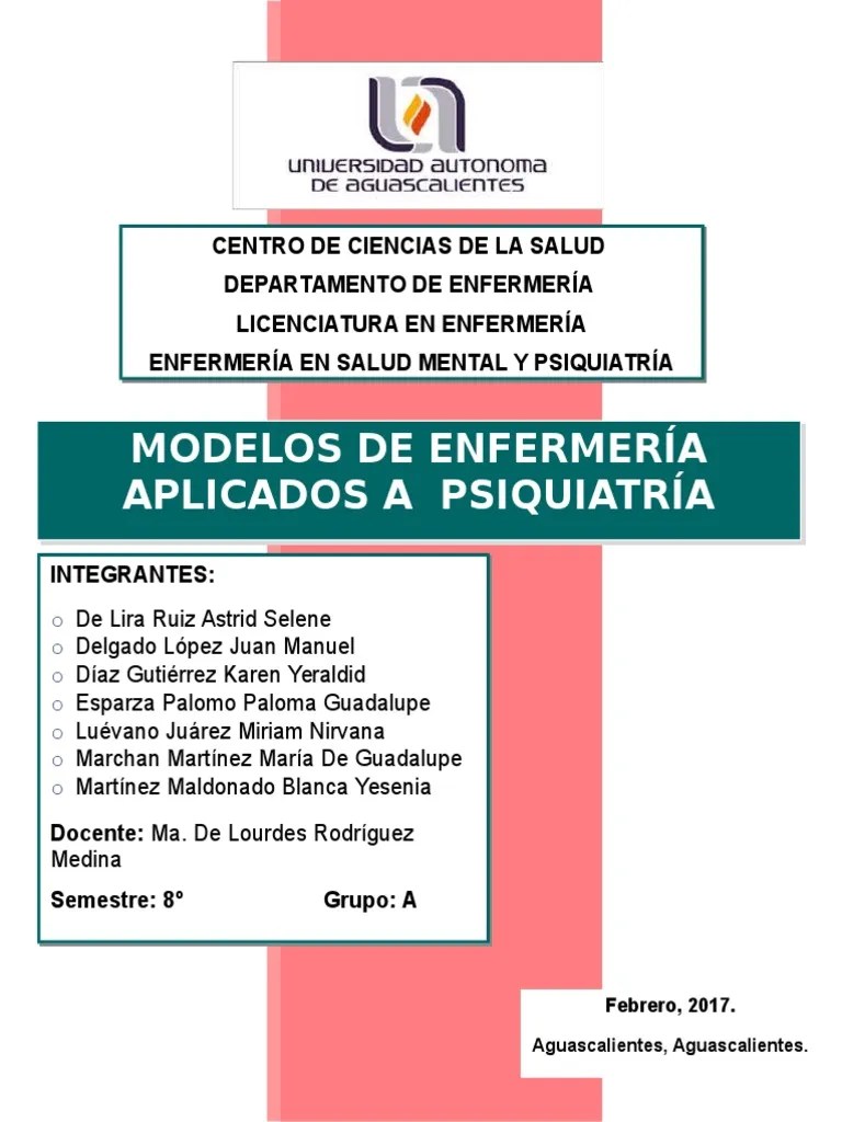 Modelos de Enfermeria en Psiquiatria Final Enfermería Psicoanálisis