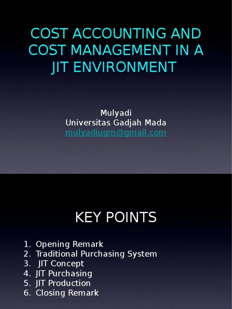 JustIn Time (JIT) PDF Cost Accounting Inventory