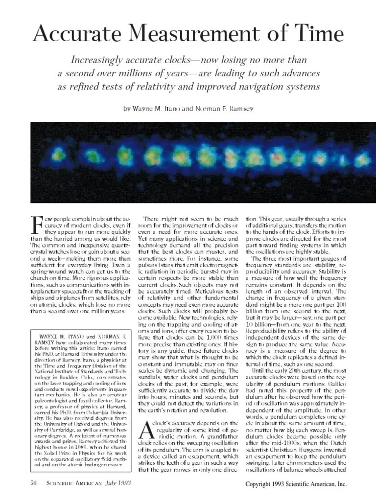 Accurate Measurement of Time PDF Clock Resonance