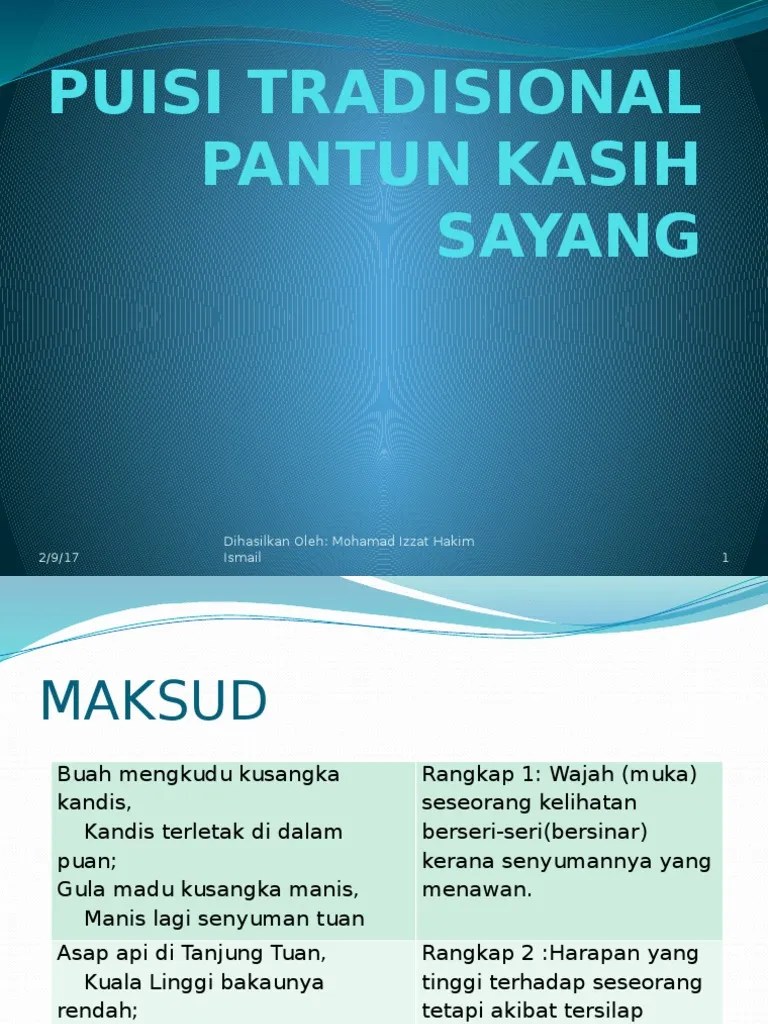 5. Puisi Tradisional Pantun Kasih Sayang
