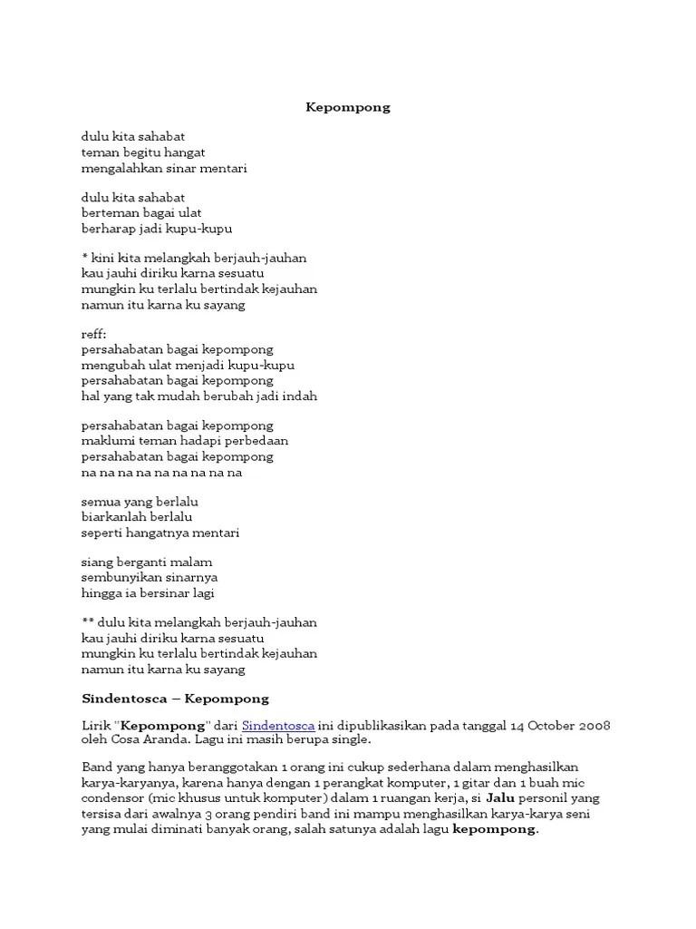 Chord Gitar Nidji Persahabatan Bagai Kepompong