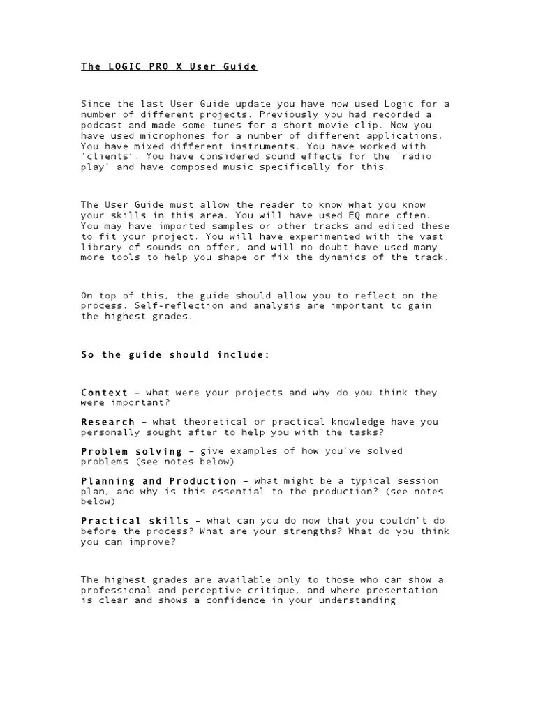 The Logic Pro X User Guide PDF Equalization (Audio) Signal Processing