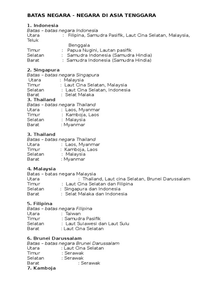 Batas Batas Negara Asia Tenggara – Goreng