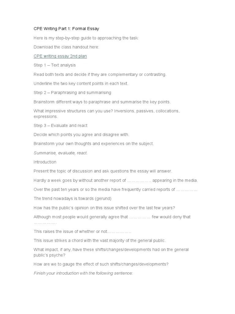 CPE Writing Part 1 Essays Cognitive Science