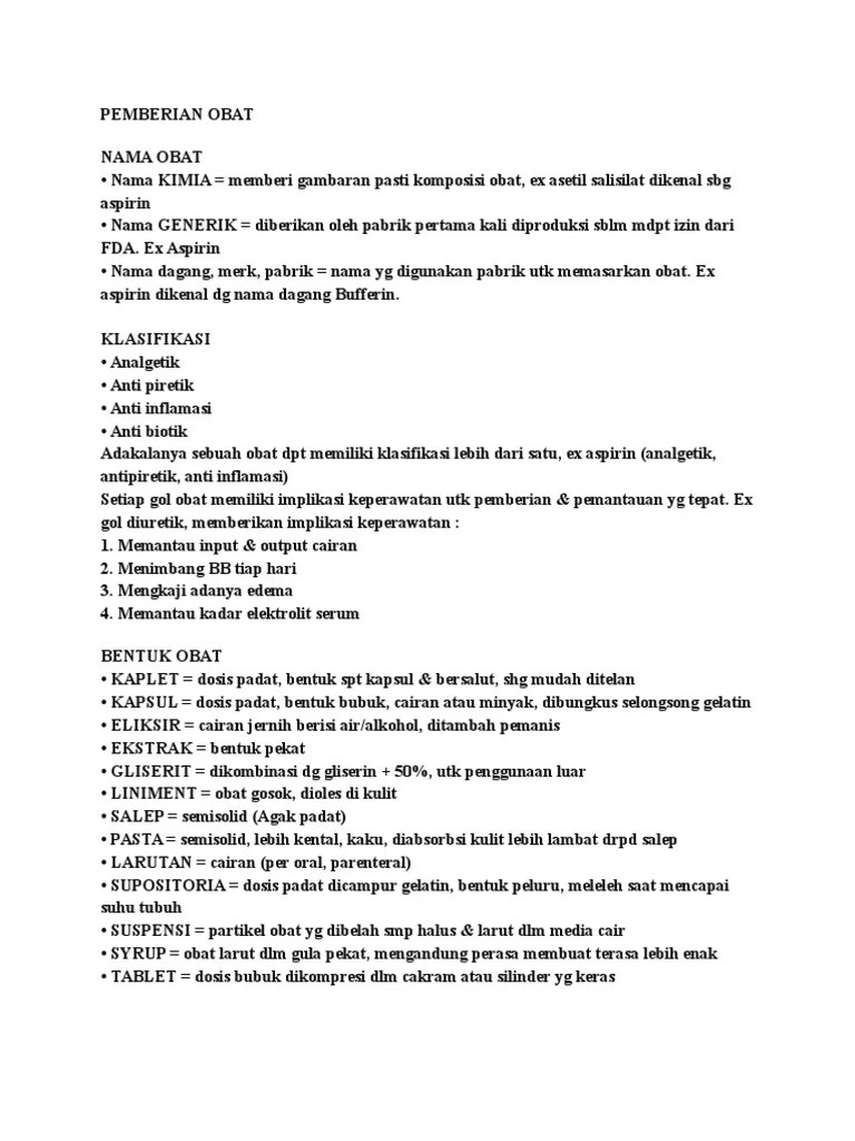 Proses Keperawatan DLM Pemberian Obat | PDF