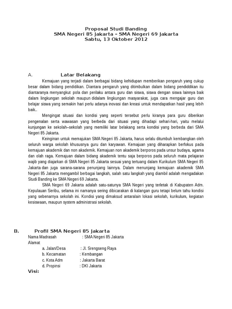 Contoh Proposal Studi Banding Ke Sekolah Lain Pdf Berbagi Contoh Proposal