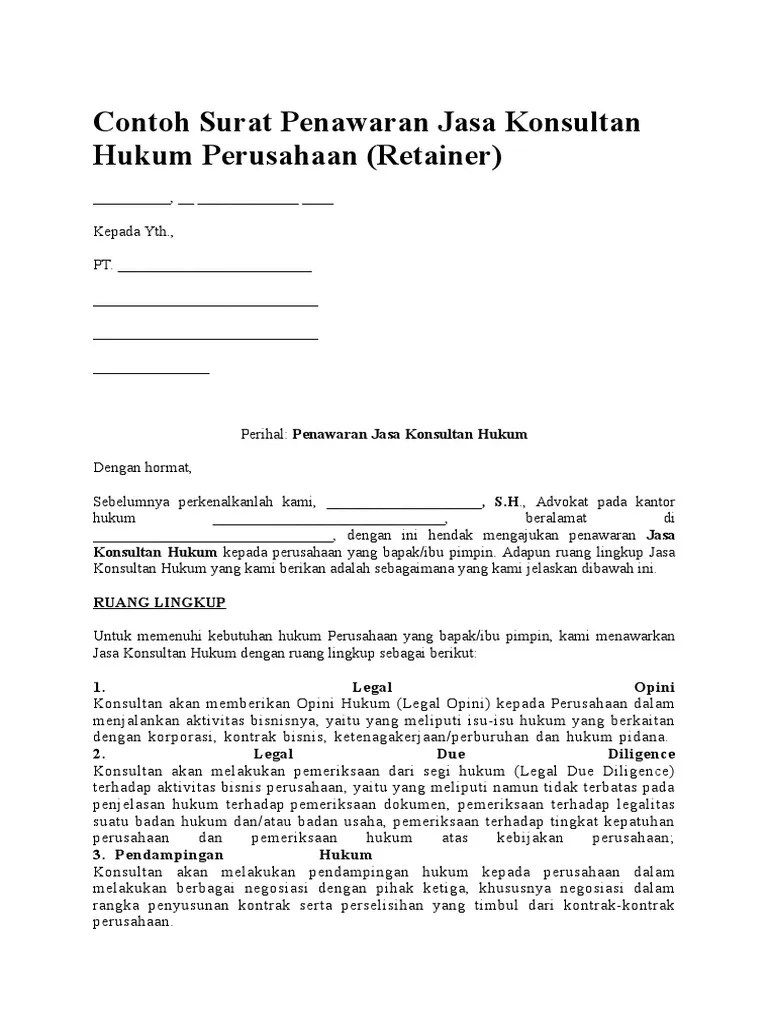 Contoh Surat Penawaran Jasa Konsultan It Download Kumpulan Gambar