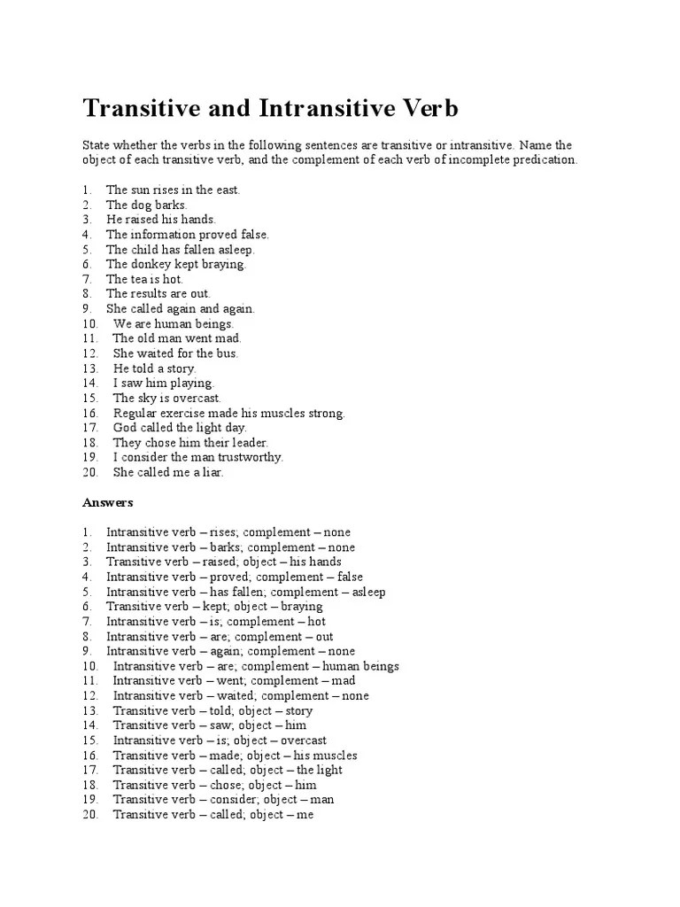 Transitive and Intransitive Verb.docx Verb Object (Grammar)