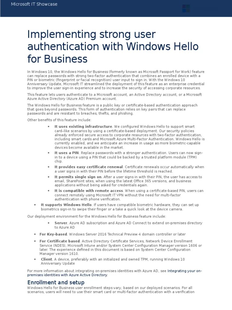 7117 Implementing Strong User Authentication With Windows Hello for