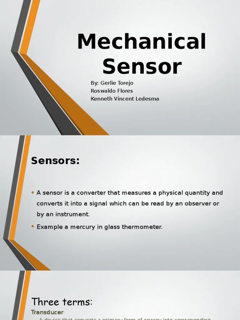 Mechanical Sensor PDF Sensor Flow Measurement