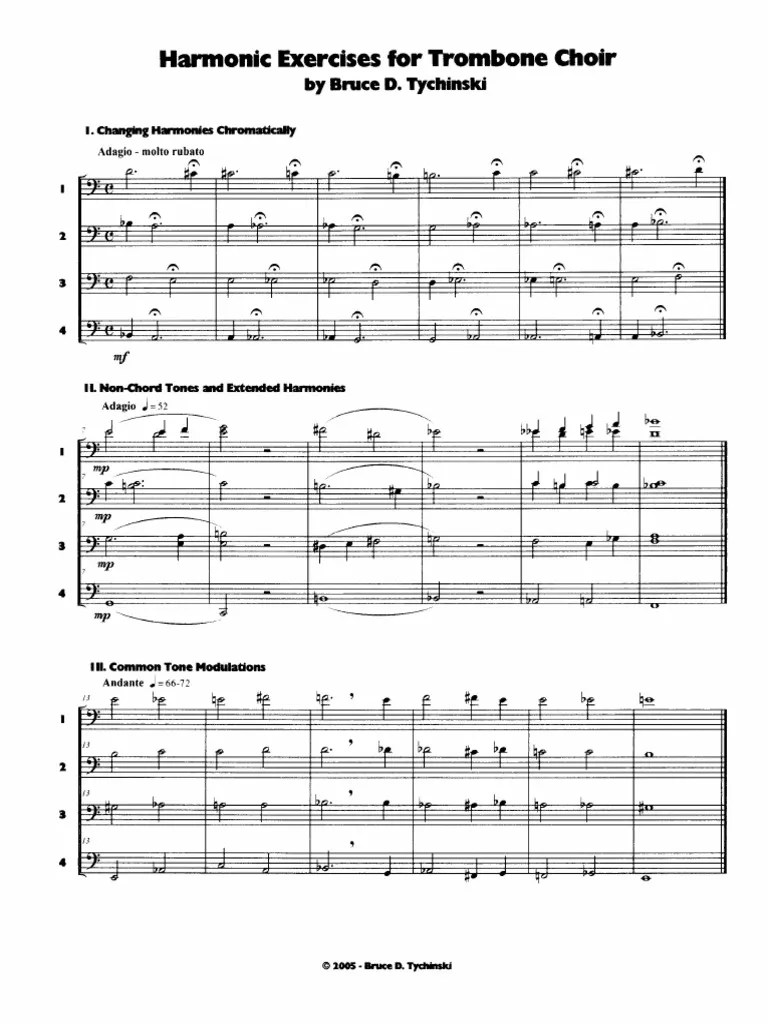Harmonic Exercises For Trombone Choir PDF
