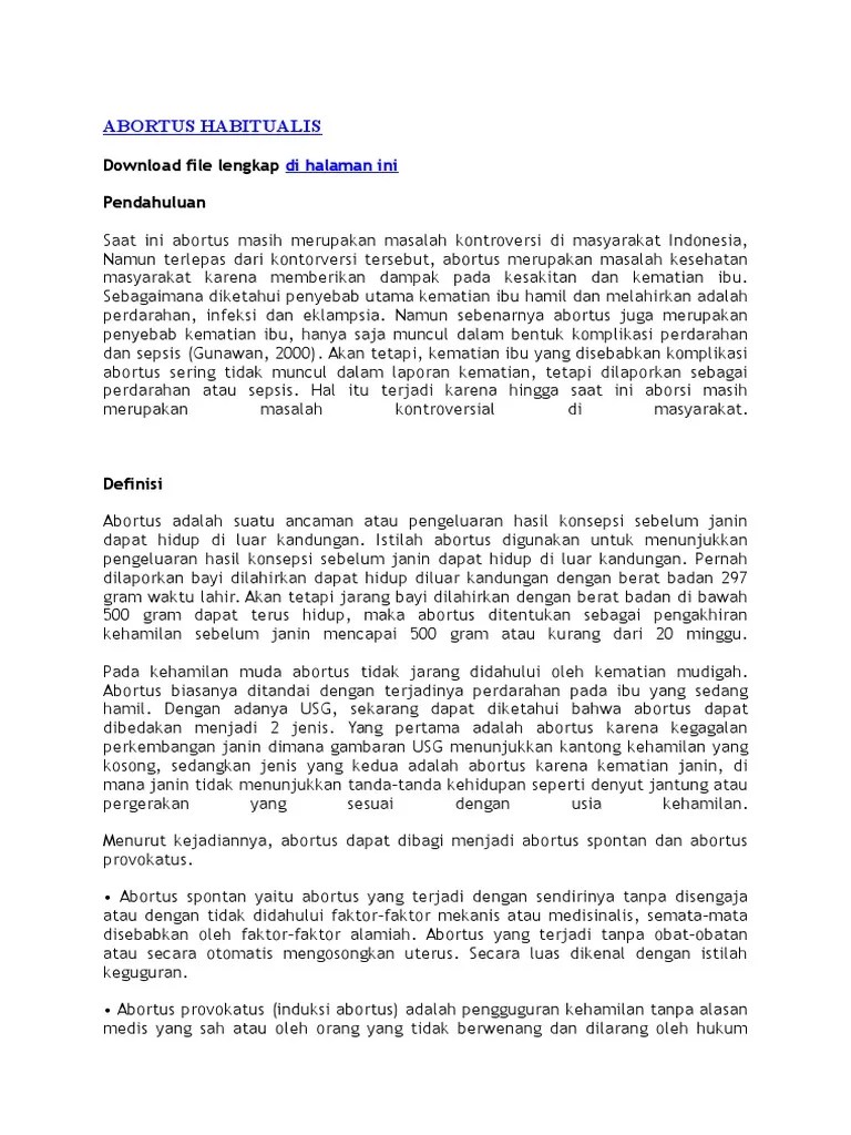 Abortus Habitualis I | PDF