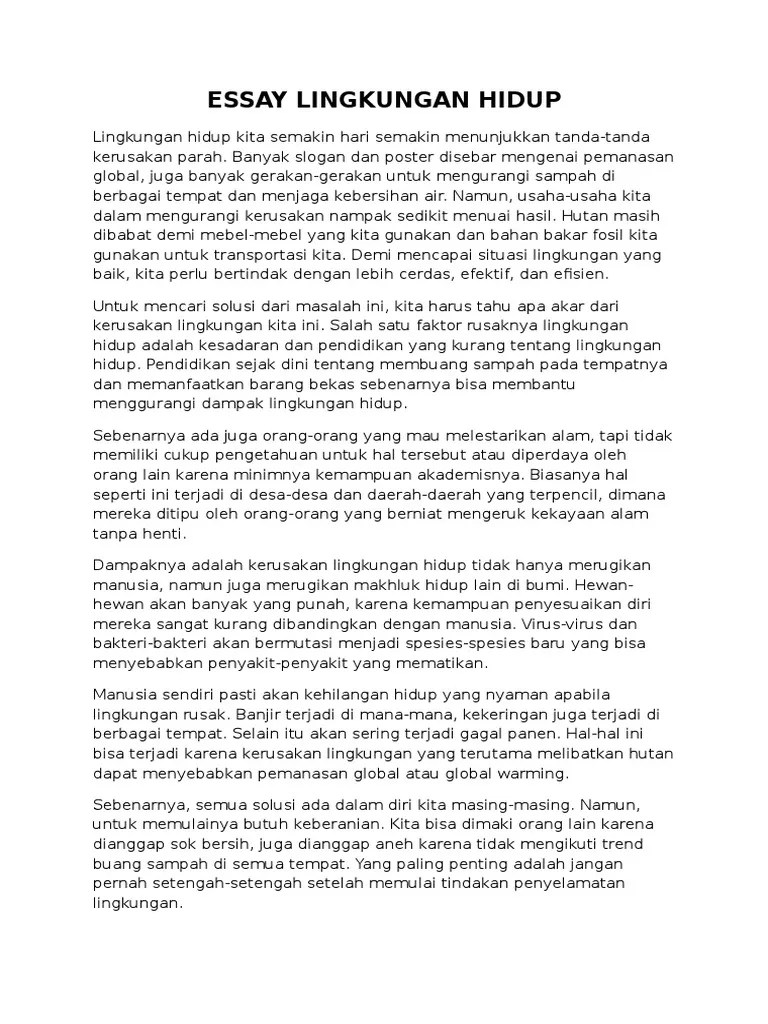 Essay Lingkungan Hidup | PDF
