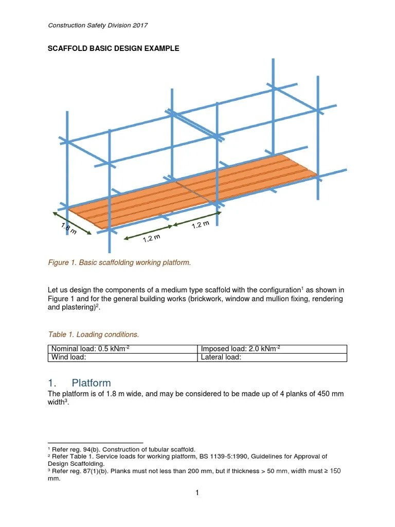 Scaffold Basic Design Example Scaffolding Bending