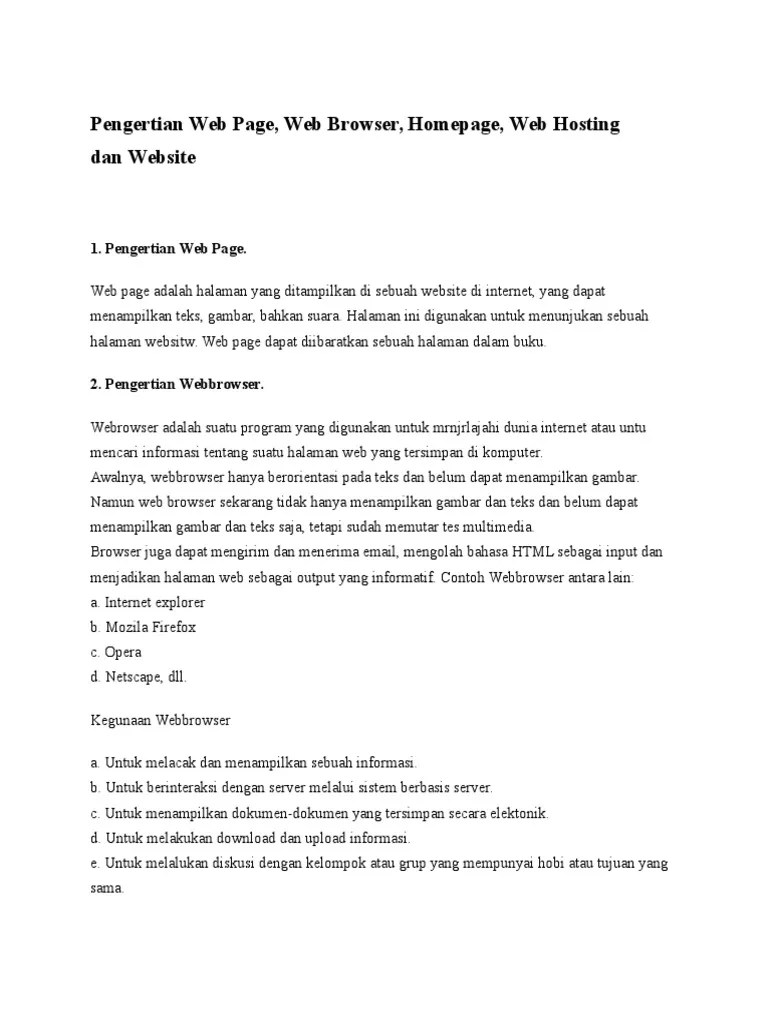 Pengertian Web Page | PDF