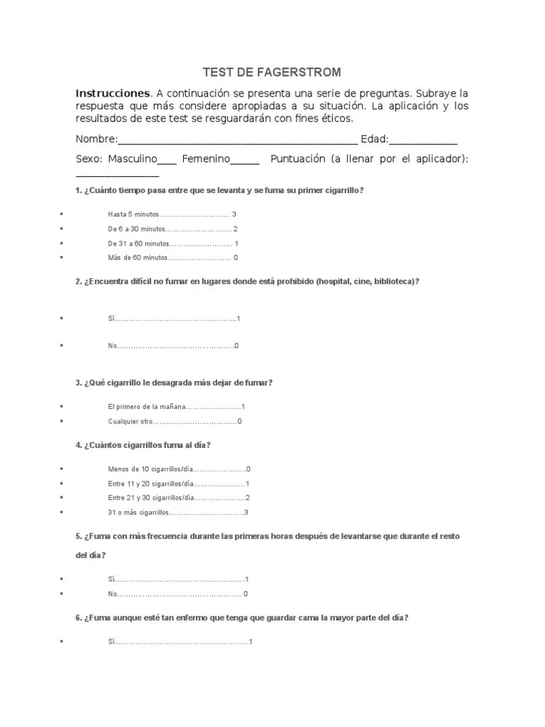 Test de Fagerstrom PDF