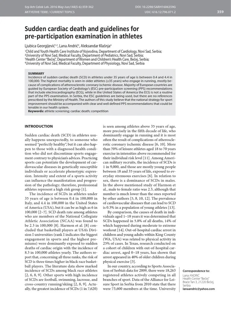 Sudden Cardiac Death and Guidelines For Cardiology Electrocardiography